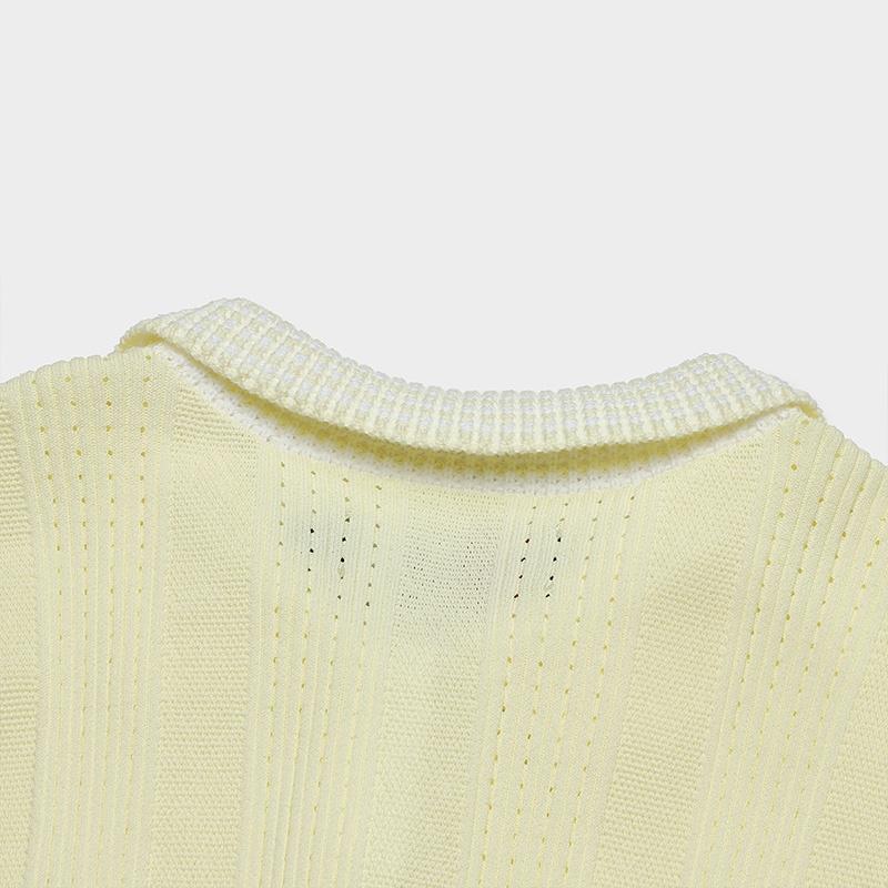 Fila White Special Solid Color Fashion Casual Comfortable Polo Short Sleeve Knit Top Women Tops Sunflower-Yellow F11W347401F-YE