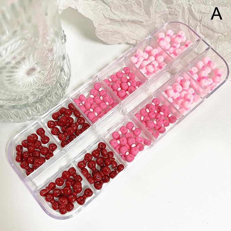 60/90/120 Pcs Resin Bow Nail Art Accessories Kawaii Girl Anime Cartoon Nails Assembly Diy Beauty Manicure Decor