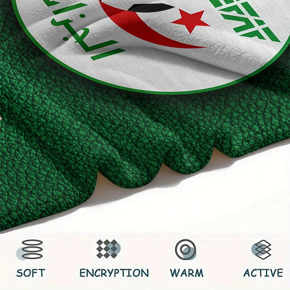Algeria football Printed Flannel Blanket, soft throw for bedroom sofa, washable,soccer fan merchandise, great gift.