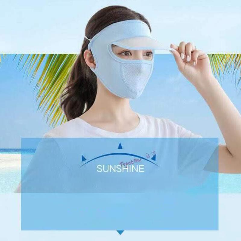 Prodyšná ledová hedvábná pleťová maska ​​Tenká venkovní opalovací UV ochranná maska ​​pro ženy