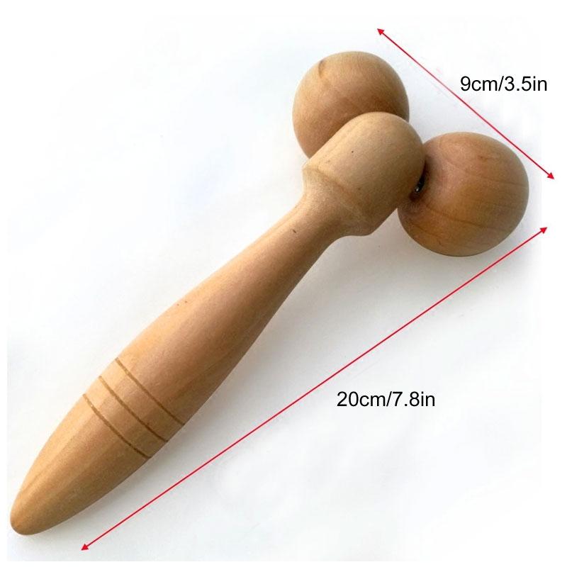 Tcare Wooden Massage Roller for Body Reflexology Acupuncture Therapy Lymphatic Drainage Face Lift Shiatsu Thai Meridians Scrap