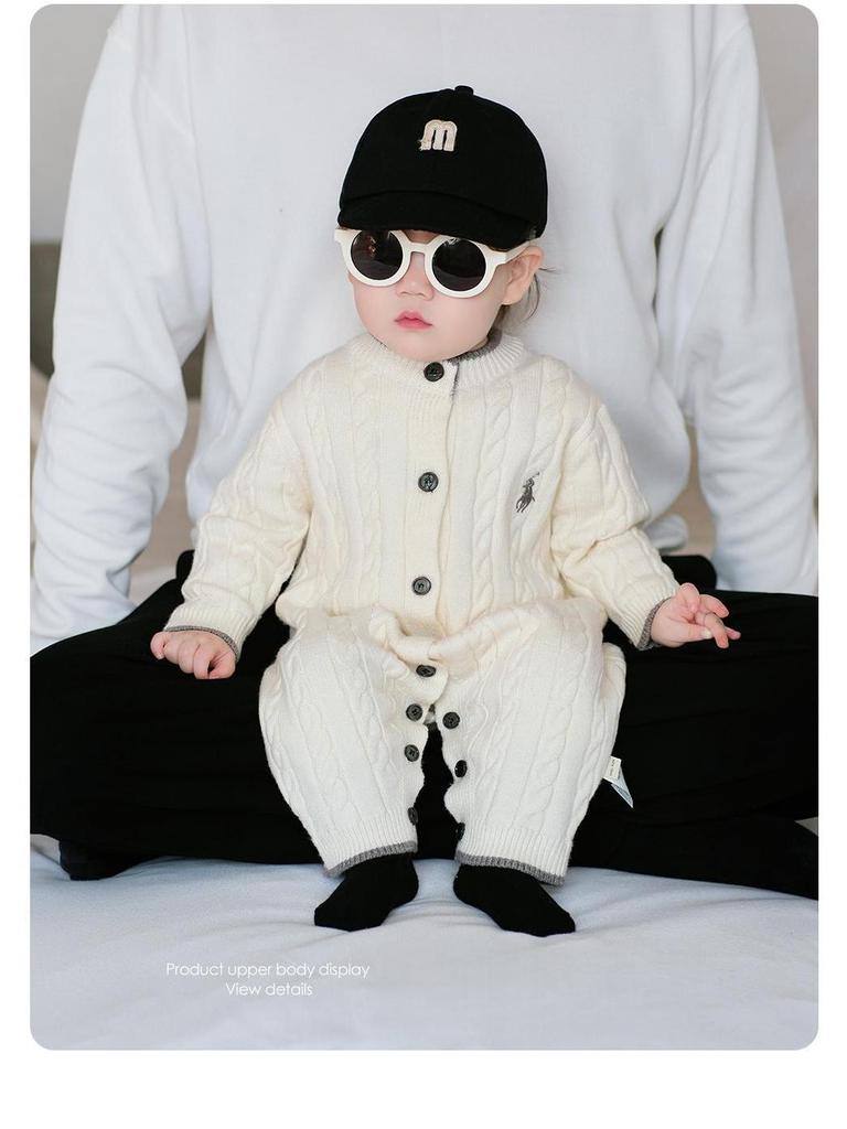 2025 Autumn/Winter Stylish Baby Jumpsuit Romper - Long Sleeve Outdoor Wear for Young Babies