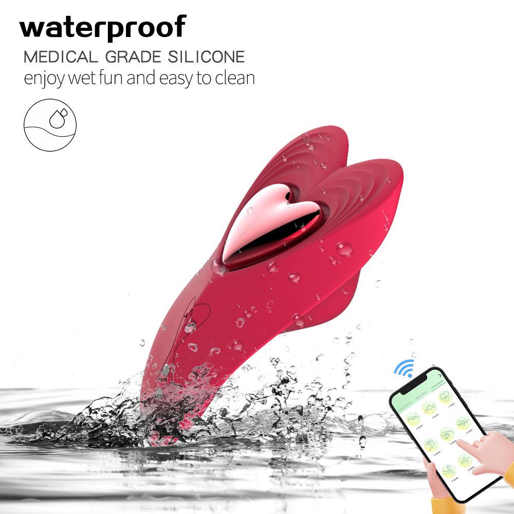 Heart-Shaped Wearable Vibrator with Remote Control & App for Women's Pleasure, Portable Adult Toy