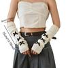 Bow Star Long Wrist Gloves Knitted Fingerless Gloves Trendy Warm Arm Sleeve  JK Accessories