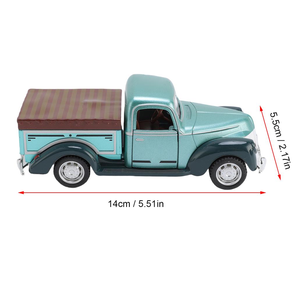 1:28 Scale Alloy Pickup Truck Model Car Meticulous Vintage Classic Truck Figurine Toy for Home Kids Collection Decoration