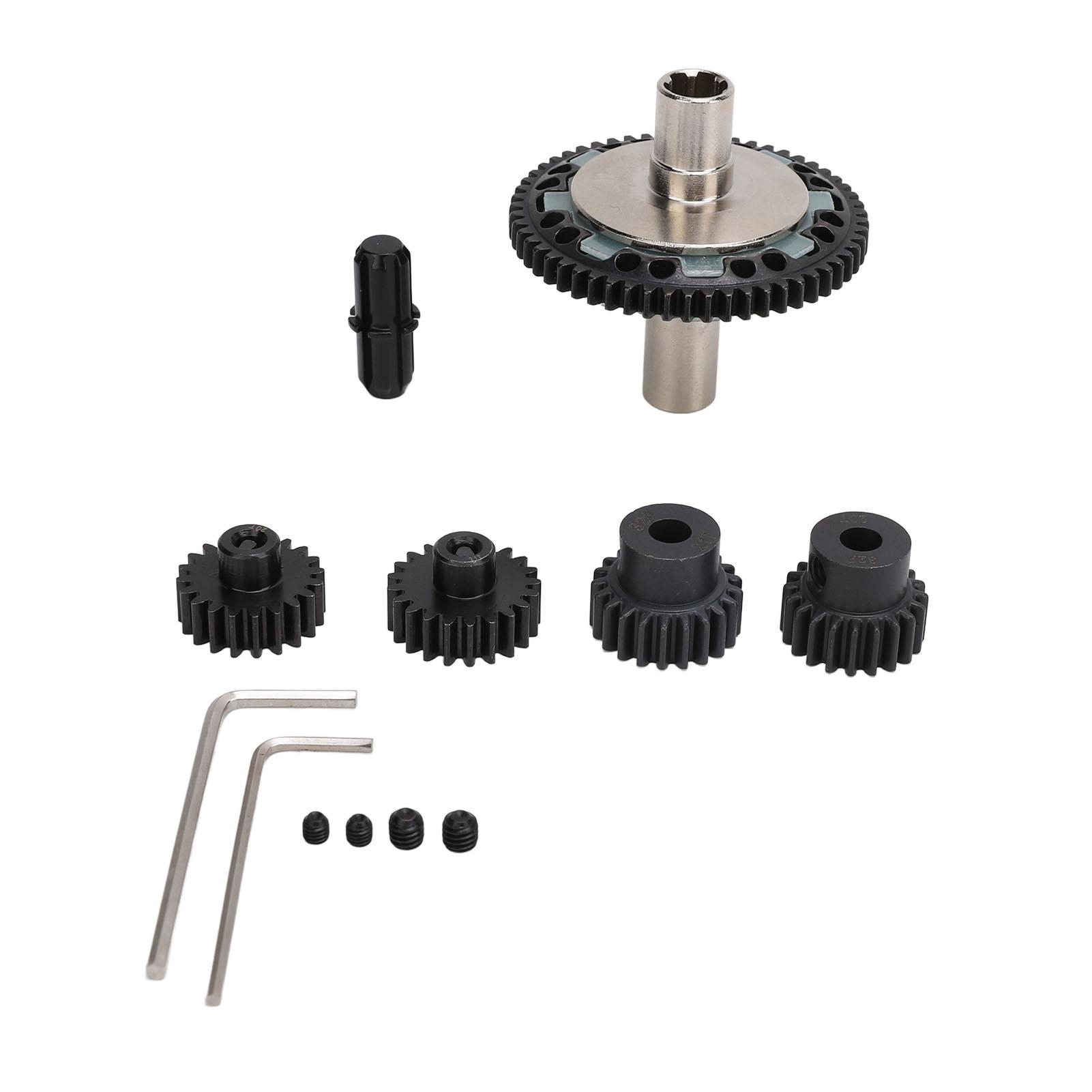 

57T 0.8mod Slipper Gear Set Hardened Steel 20T 21T RC Motor Gear with Output Shaft for ARRMA 1 10 1 8 4S RC Cars Black чорний