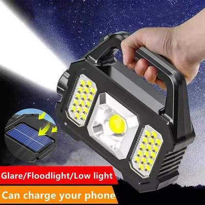 High Power Led Flashlights Rechargeable Camping Work Light Multi Functional Portable Light Solar Charging 6 Lighting Modes