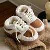 Fashion Winter Fashion Cotton Shoes Women's Christmas Comfortable Warm Non-slip Retro Lamb's Wool Bread Shoes Shoelace