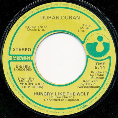 7inch Record DURAN DURAN  Hungry Like The Wolf B5195 Harvest 1982 US Pop Used