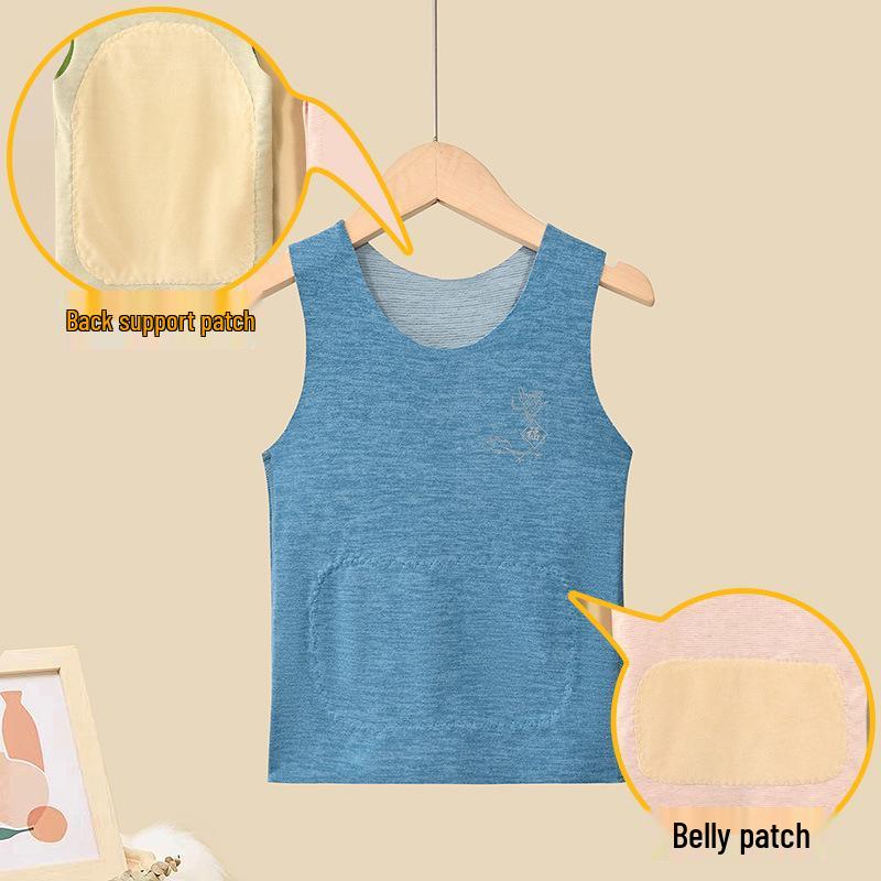 Dziecięca kamizelka kaszmirowo-jedwabna - Ciepła, aksamitnie wyściełana warstwa podstawowa dla chłopców i dziewczynek na jesień i zimę