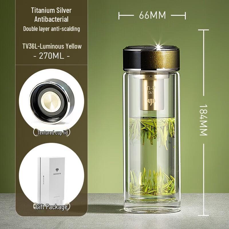 Wanxiang Double-Layer Antibacterial Glass Cup