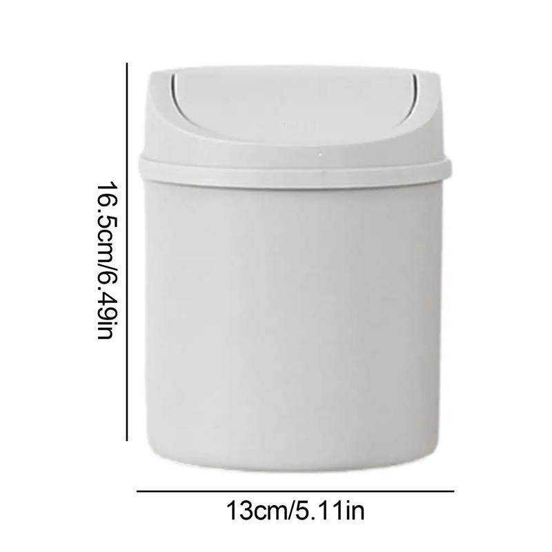 Universal-Abfalleimer mit Deckel, Desktop-Büro-Organizer, Aufbewahrung, Mülleimer für Zuhause, Behälter, Tisch-Mülleimer, kleiner Mülleimer white
