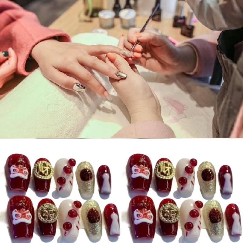 Handmade Nail Art Stickers In Short Stairs Style For Women Xs S M L