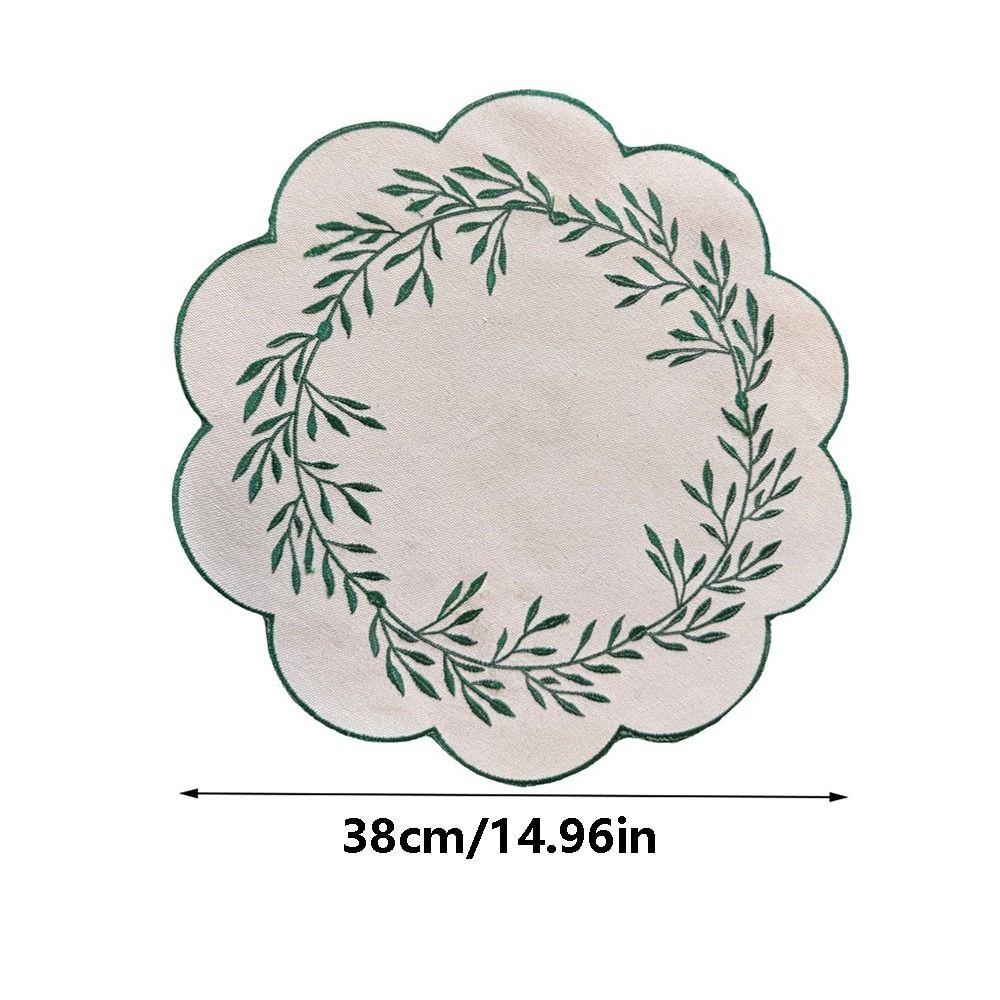 Thickened Embroidered Placemats Wear-resistant Canvas Table Pad Insulation Table Mat  Home Use