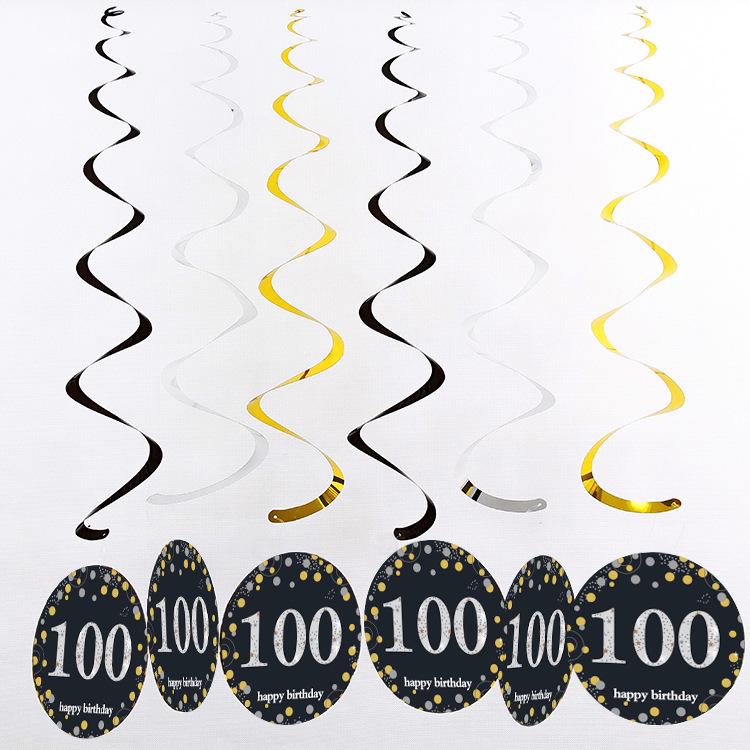 PVC Spiral Ornament Pendants for 18th, 30th, 60th Birthday Party Decorations
