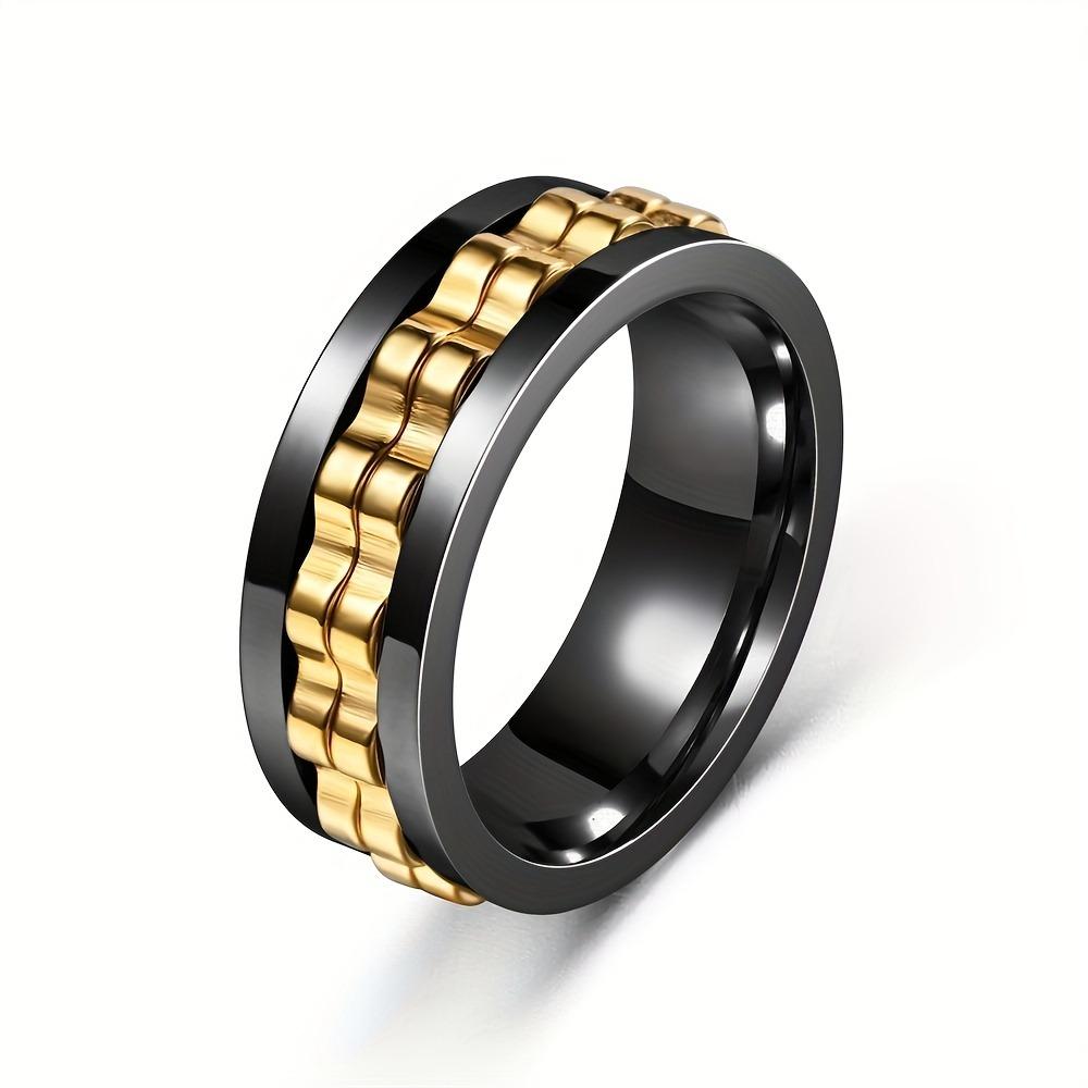 1pc Stress-Relieving Anti-anxiety Gear Ring For Men, Rotatable Men's Ring