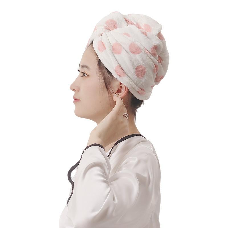 Women's Water Absorbent Quick-Drying Thickened No Shedding Hair Drying Cap Towel Headscarf