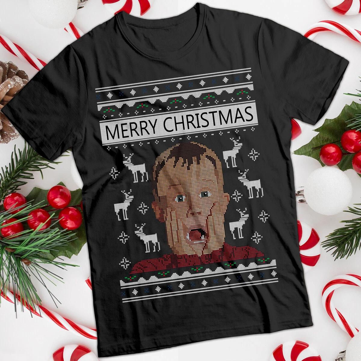 Kevin McCallister Christmas T-Shirt Funny Ugly Mens and Womens Tee #MC L