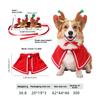 Christmas Pet Antlers Cape Set Cats and Dogs Holiday Dress Up Antlers Headband Cape Pet Dress Up