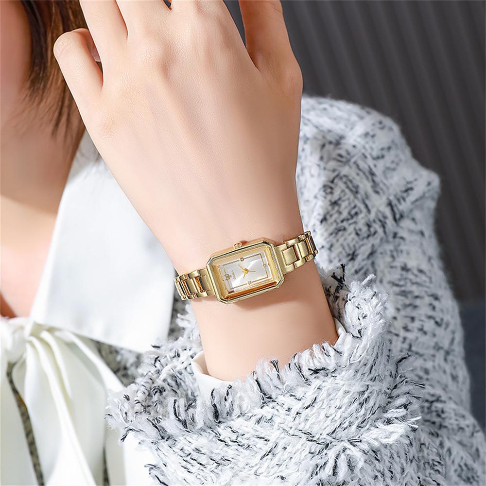 Nouvelle Montre Femme Marque Luxe Léger Carré Simple Bracelet Acier Inoxydable Étudiante Mode Montres Quartz