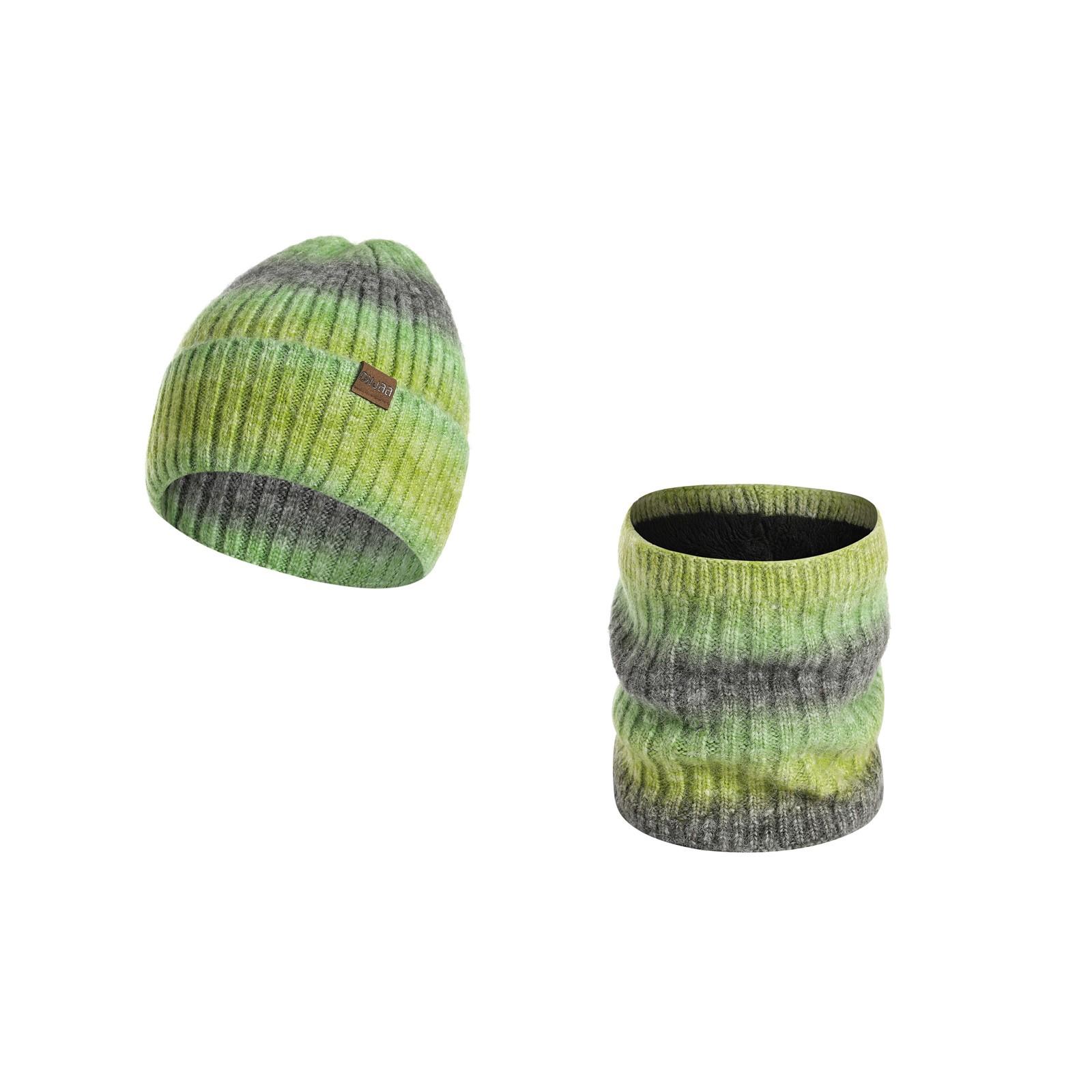 

Жіноча тепла вовняна шапка в язана оксамитова потовщена доросла шапка, шарф, комплект із двох частин One Size