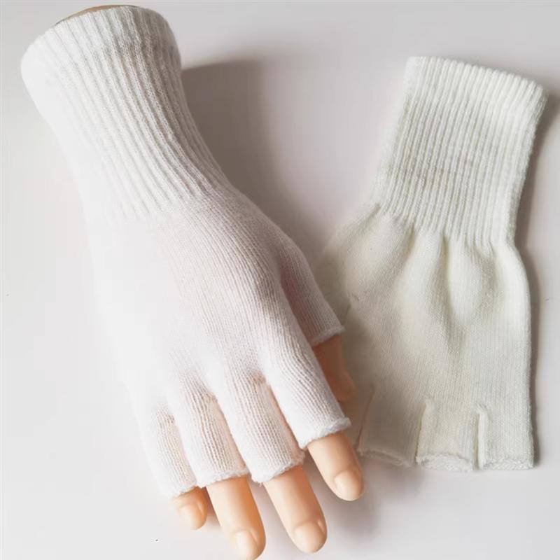 Black Gloves Autumn Winter Fashion Keep Warm Knitted Half-Finger Gloves Unisex