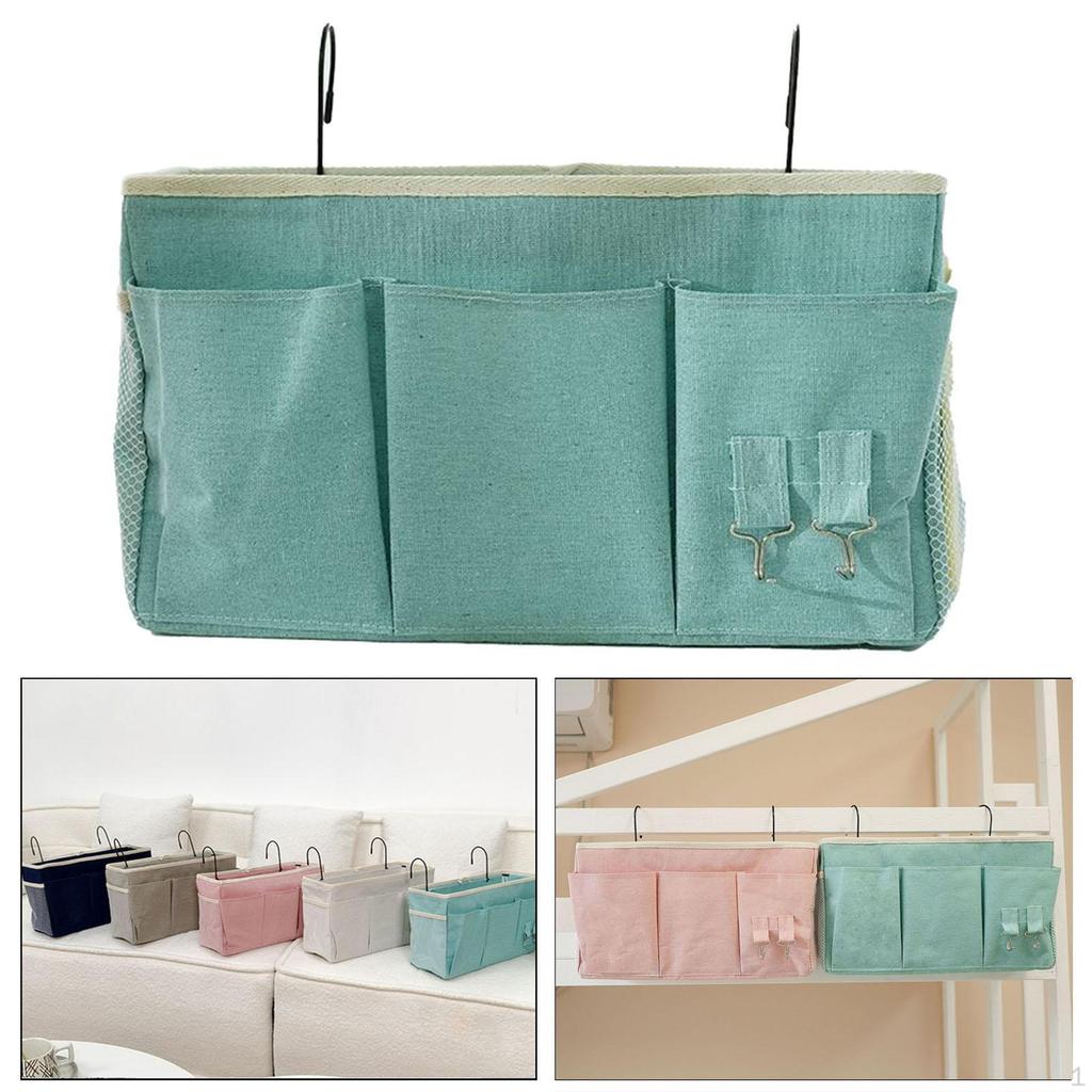 Bedside Hanging Storage Bag Organizer Pouch with Pockets Wall for Glasses