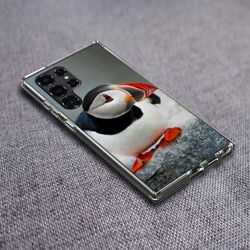 

Puffin Bird Phone Case For Samsung Galaxy S24 S23 S21 S20 FE S22 S26 Ultra S25 Edge S10 Plus Cover Clear TPU Capa Shell Coque Sh Samsung S26 Ultra 5G