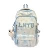 Schoolbag new Japanese plaid backpack female student schoolbag cute star printing light large capacity backpack girl style