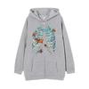 Cross-border new product spot skull wings hooded zipper sweater women's fleece thickened loose sports cardigan sweater women's