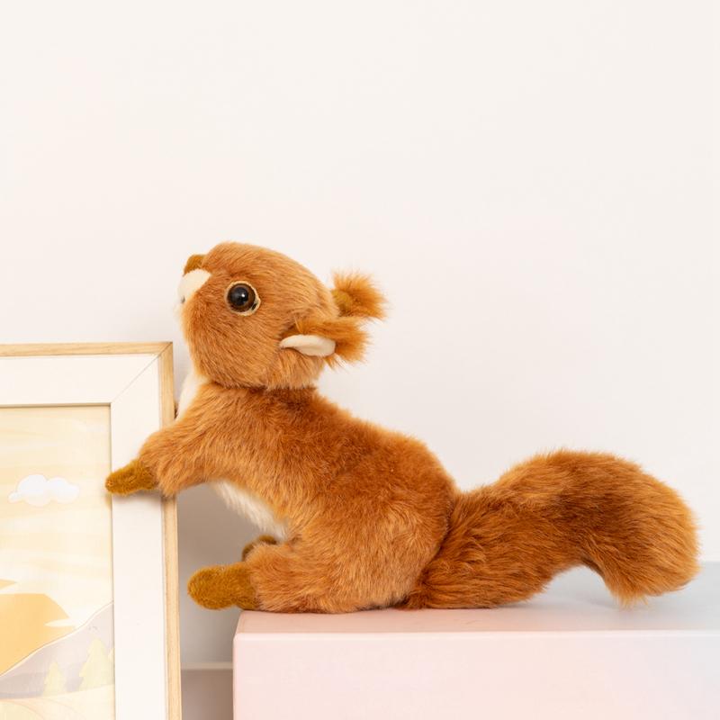 Simulering Ekorre Gosedjur Söt Djurdocka Sittande Livlig Lekfull Heminredning Födelsedagspresenter Zoo Souvenir