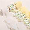 3Pcs Rolls Of Patterned Chiffon Ribbon With Frayed Edges