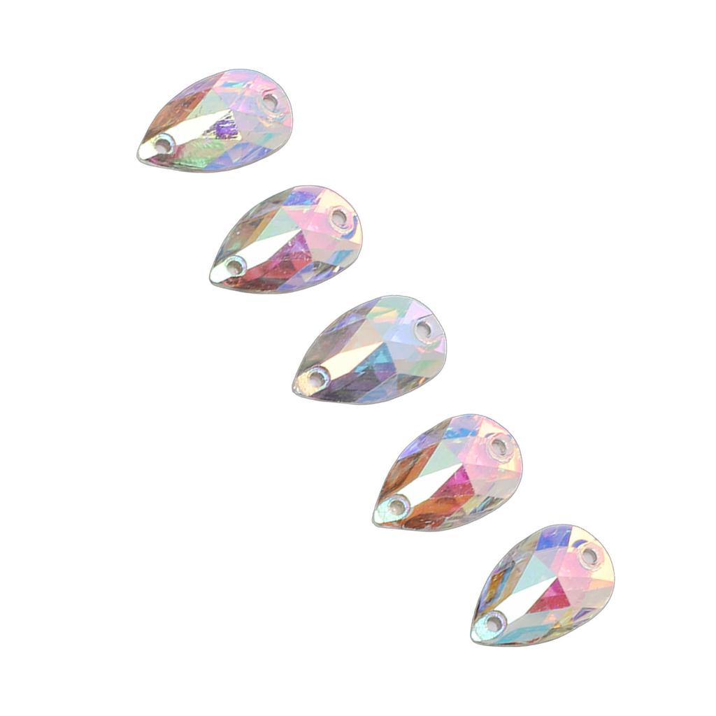 400 Stück flache Rückseite Strasssteine Tropfenform Harz zum Aufnähen für Kleidung Kleidungsstücke Bastelarbeiten 10,5x18mm