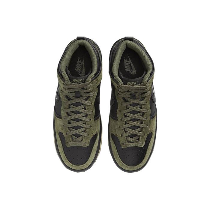 Nike Dunk High Up Medium Olive Black Velvet Brown Wolf Grey Women's DH3718-200