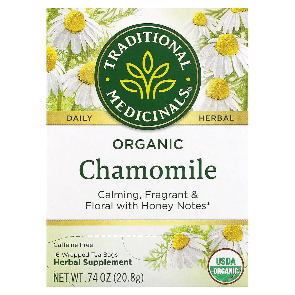 Traditional Medicinals Chamomile Caffeine-Free Herbal Tea, 16 Tea Bags (20.8g / 0.74oz)