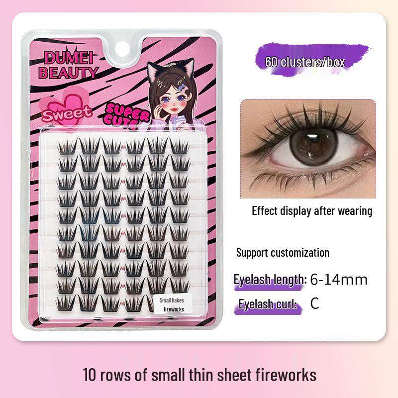 10-Row Autumn Leaf & Sunflower Faux Eyelashes - Flat, Glue-Free