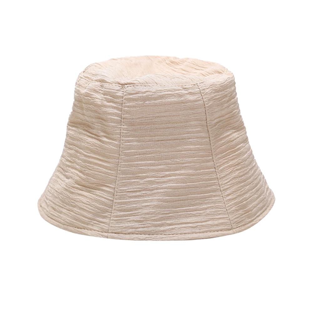Casual Solid Color Bucket Hat Chiffon Fabric Sun Protection Fisherman Hat Thin Style Sun Protection Hat Summer абрикосовый