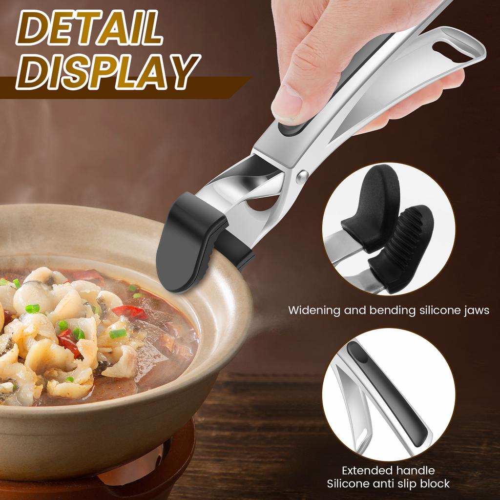 2 Pcs Anti-scald Clip Stainless Steel Plate Gripper Anti Scalding Tray Holder Multi-functional Tray Clip for Kitchen Accessories