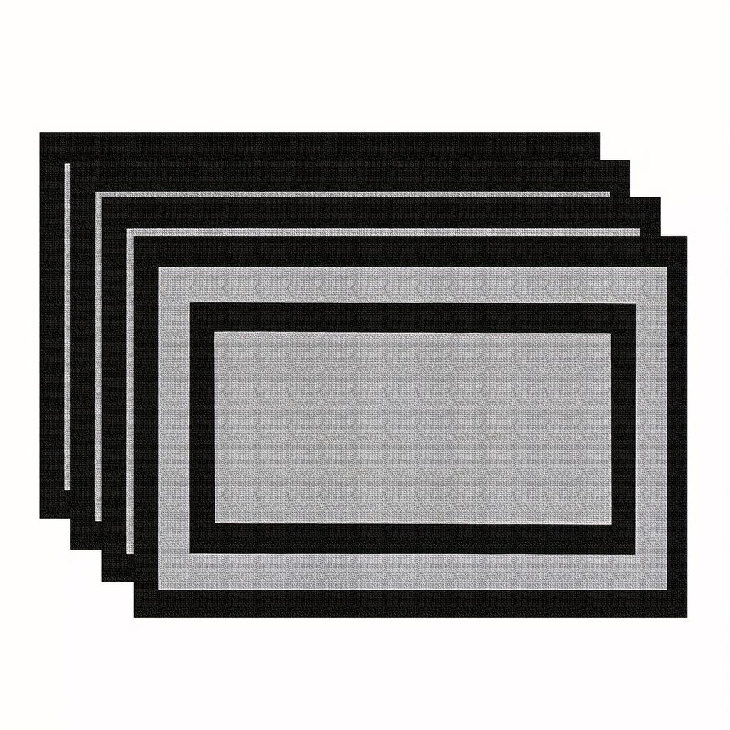 4/6pcs Simple Solid Color Placemats, Rectangular Table Mats, Suitable for Restaurant and Kitchen Decoration, Very Suitable for Family Gathering Table