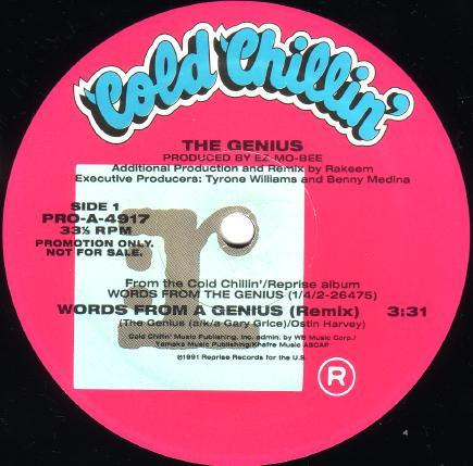 

12inch Record GENIUS Words From A Genius Remix PROA4917 Cold Chillin 1991 US Rap HipHopRB Used