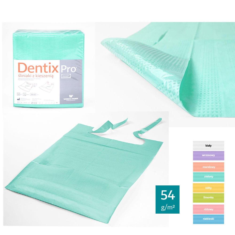 Tandhaklapp med ficka 39cm x 48cm Grön Folierad 54g Dentixpro 50st