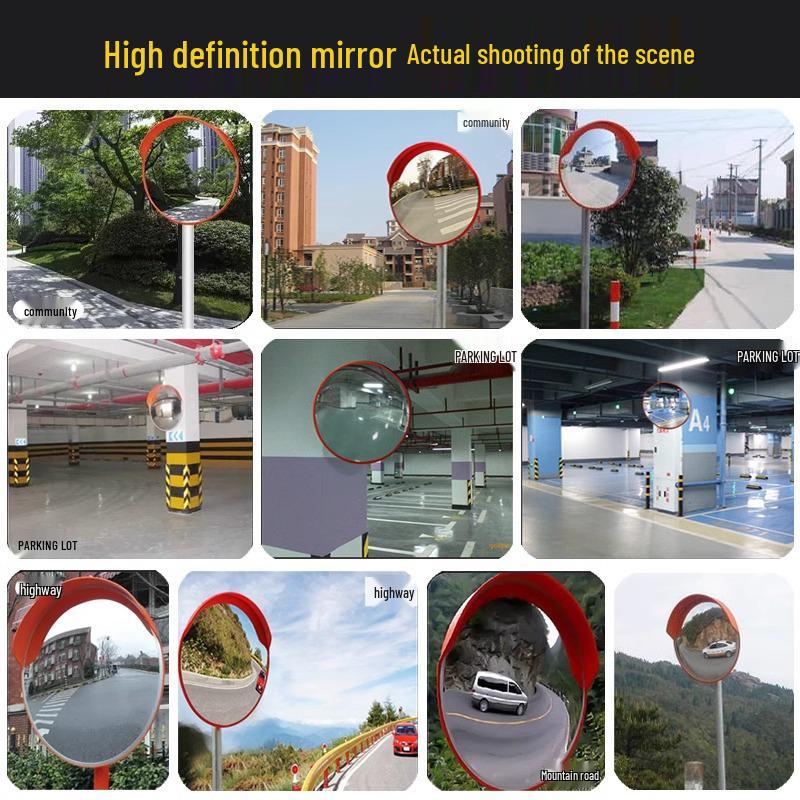 Wide-Angle HD Reflective Traffic & Anti-Theft Convex Mirror for Indoor/Outdoor Use
