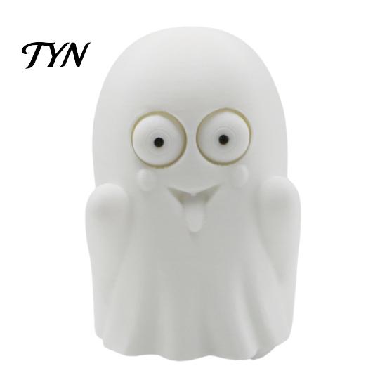 Interactive Playable Decoration 3D Printed Pop-Eyed Fidget Figurine, Funny Squeeze Cactus Ghost Ornament, Cute Desktop Decor for Office Stress Relief