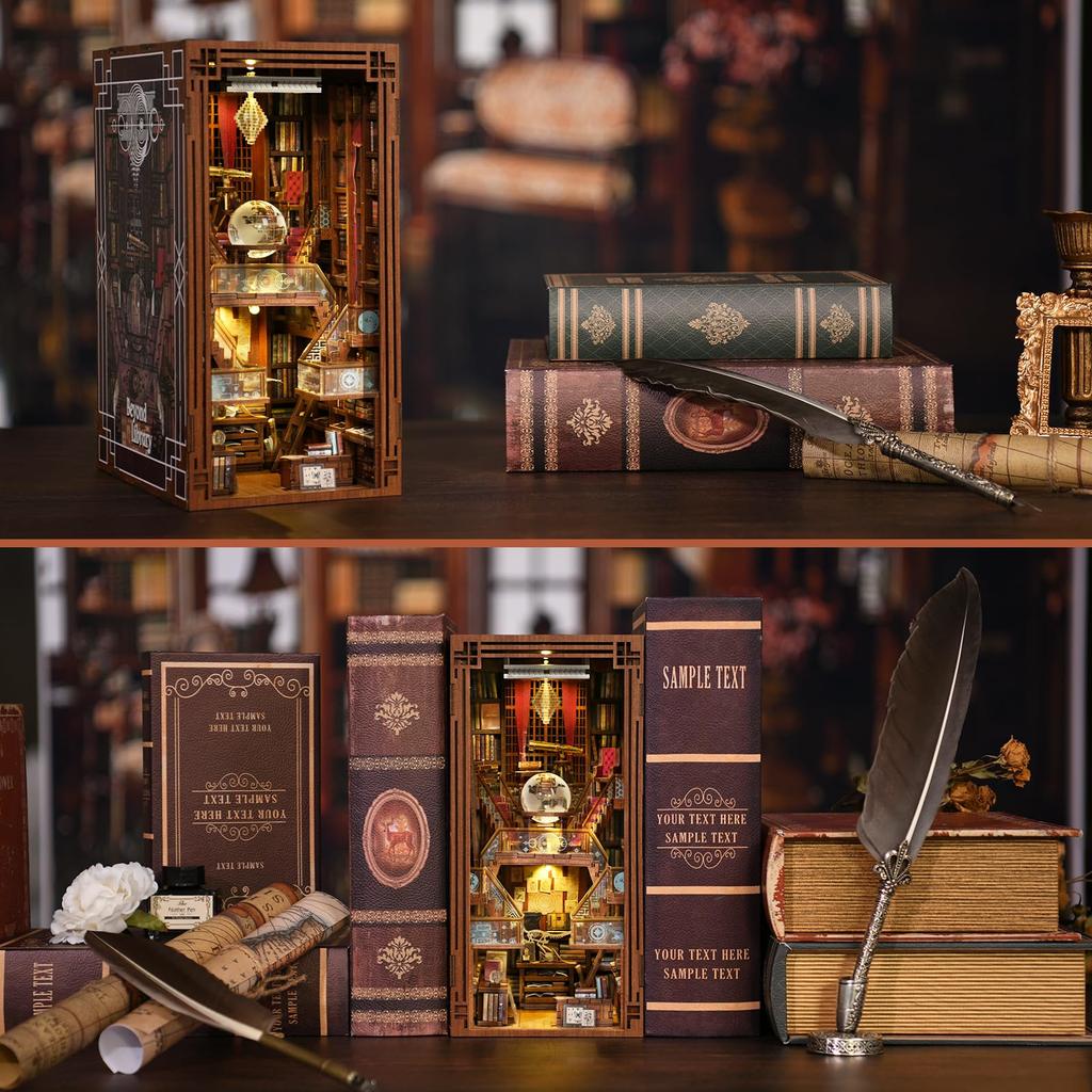 MiniCity DIY BookNook Kit Dollhouse Kit Miniature House Kit BookNook Suitable for and Birthday Collectible with LED Light the - - - - Beginners,