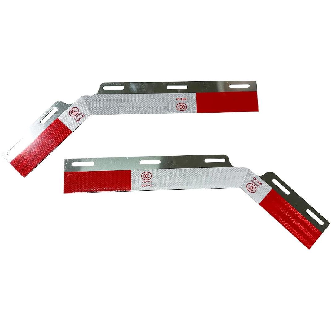 

2PCS Mud Flap Angled Aluminum Reflector Strips Hanger Conspicuity Reflector Plate for Semi Trucks Trailer