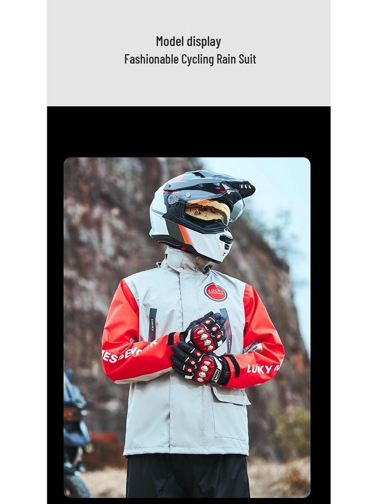 Blue Lion Men's Split Motorcycle Rain Suit – Anti-Storm Riding Gear for Takeaway Riders