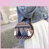 Korean Style Small Round Shoulder Bag With Chain Strap And Tassel For Girls