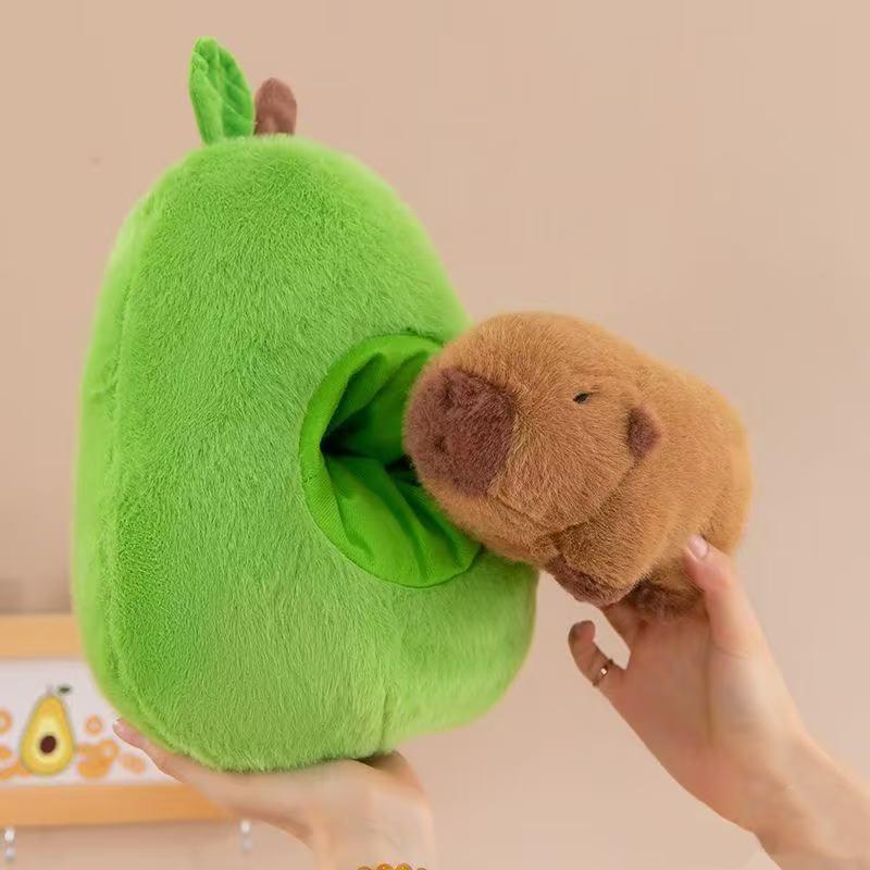 32/42cm Niedliches Avocado-Capybara Plüschtier Weiches Obst Plüschtier Puppe Schlafzimmer Wurfkissen Dekoration Kinder Jungen Mädchen Geburtstagsgeschenk