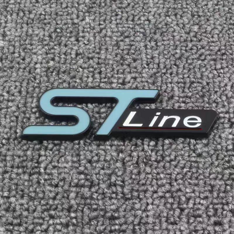 3D Metal STLine STTurbo Logo Emblem Decal Front Grill Fender Side Badge Sticker for  Kuga Fiesta Mondeo and Other Automobile Brands