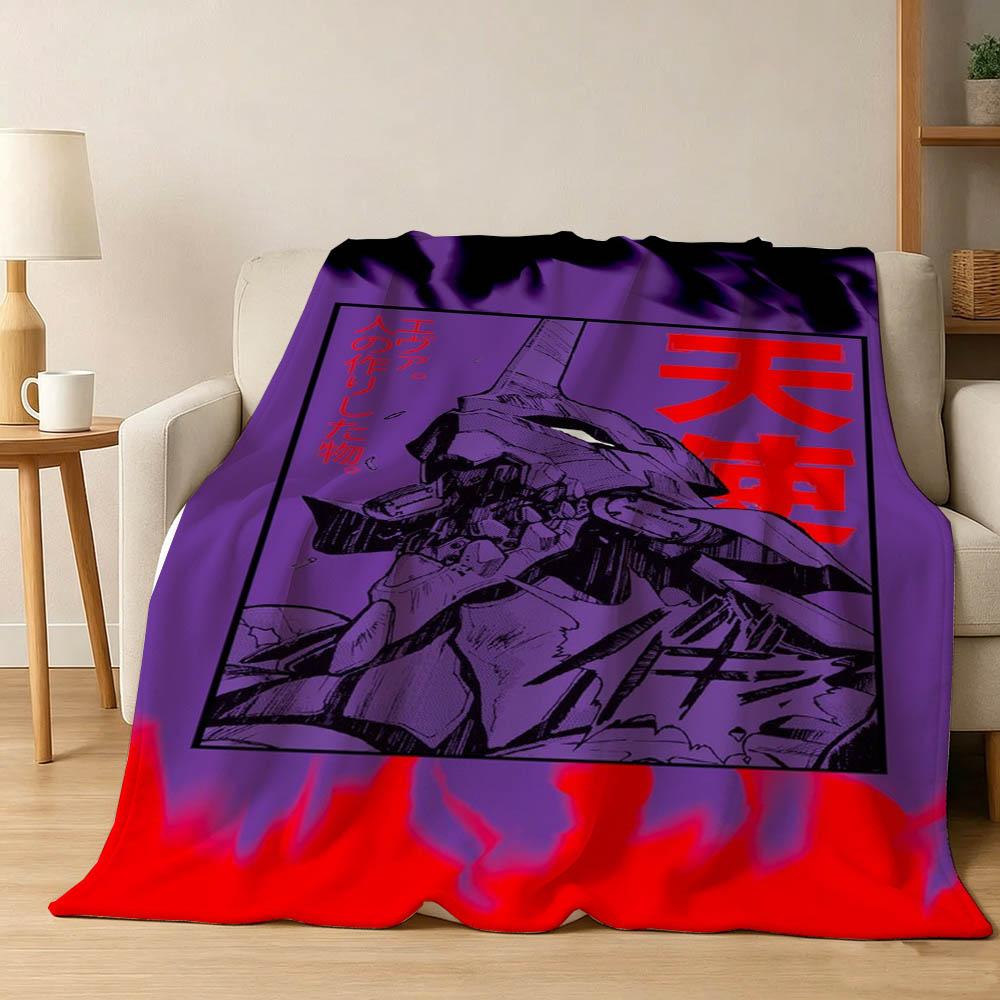 3D E-Evangelions Cartoon G-Genesis Cool Soft Warm Flannel Blanket Art For Wall Living Room Decor Bed Picnic Office Birthday Gift